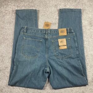 Liberty Blues Jeans Mens 38 x37 Tall Relaxed Fit Elastic Straight (Sz Tag 40x40)